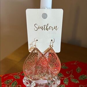 Southern Seoul Gold Teardrop Earrings NWT